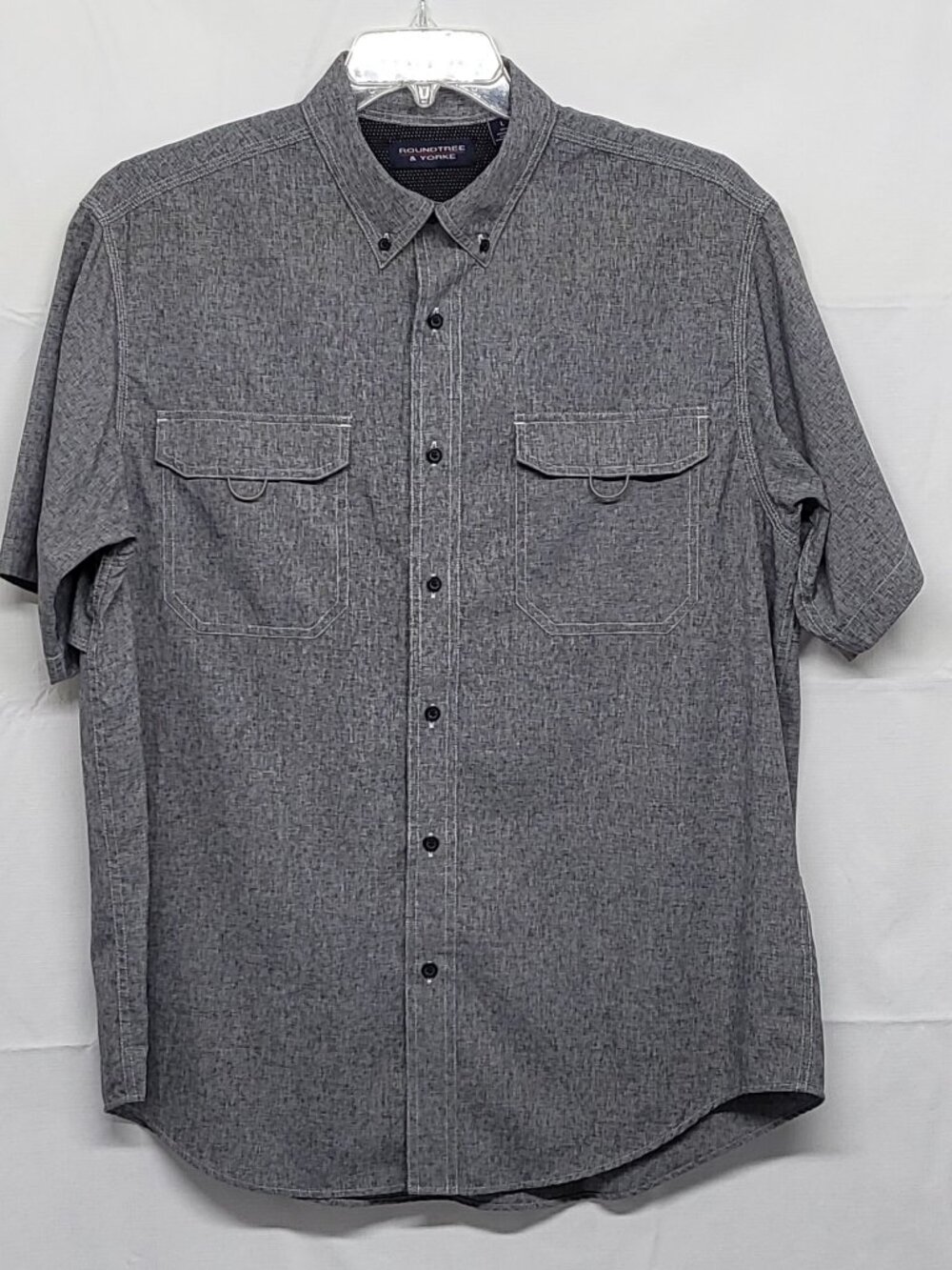 Roundtree & Yorke Mens Shirt Vented Button Up Size Large Outdoor Camp Fishing